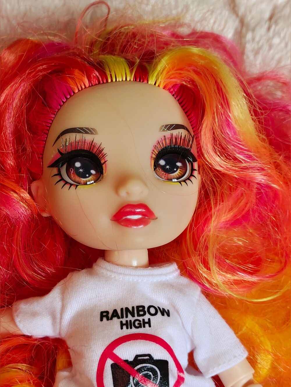 LAUREL DE' VIOUS Neon Hair & Pink Rainbow High Skirt. Very Nice Used Condition